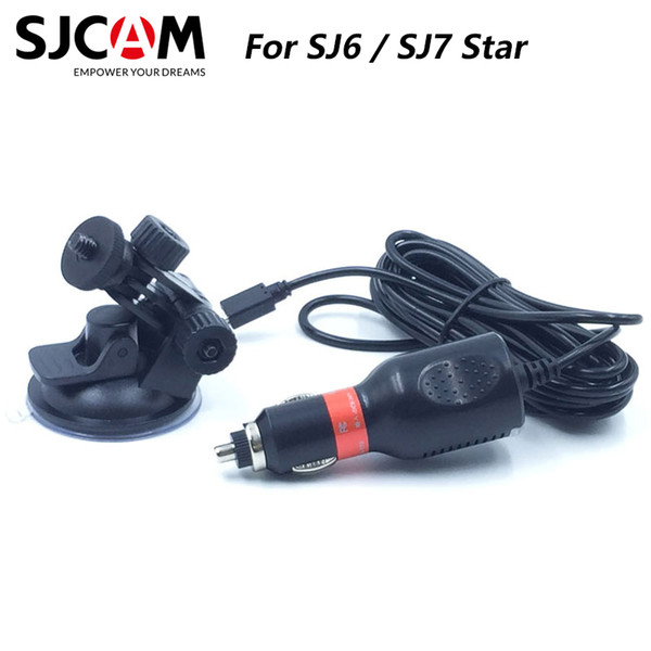 Car + Suction Cup Bracket SJCAM SJ6 Legend SJ7 Star Car Holder With Charger For Gitup git2 Action