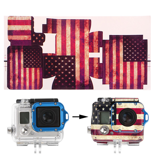 OOTDTY New Cool Camera Accessories American Flag Paster Adhesive Bag Skin Sticker Mount