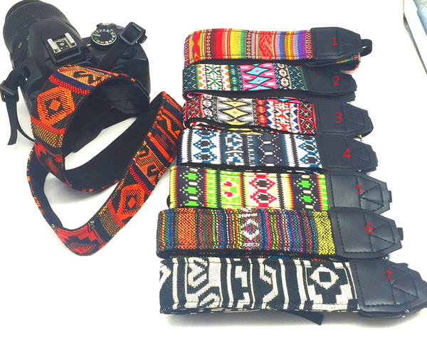 Colorful retro Vintage Style strip Canvas Camera Shoulder Neck Strap Belt for Nikon Canon Sony DSLR Camera z010