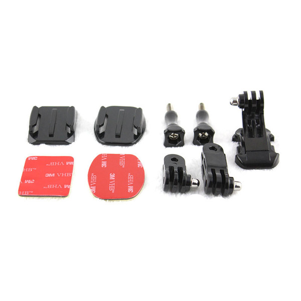 Action Camera Accessories Set Helmet Front Mount Kit with Curved Adhesive Bracket J-Hook Buckle