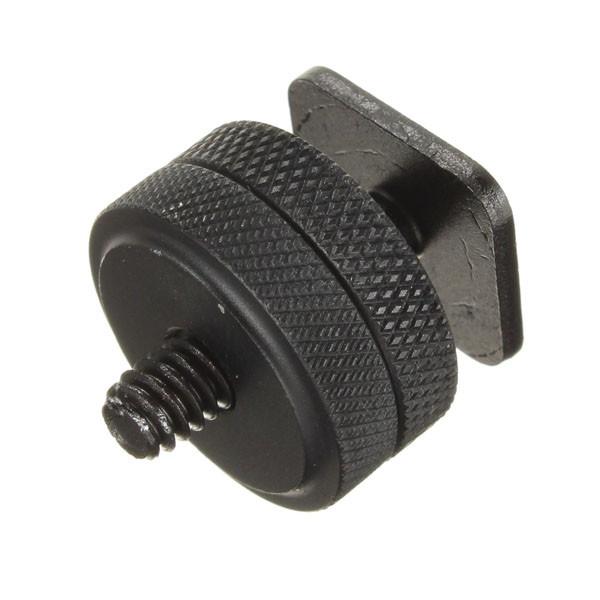 Professional 1/4-20 Tripod Mount Screw to Flash Hot Shoe Adaptor For Nikon DSRL Camera Big size BLACK Durable Studio Accessory