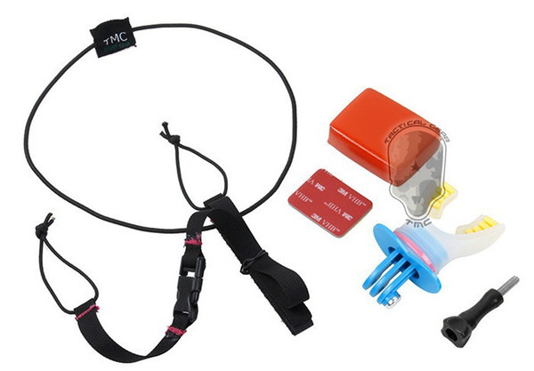 Andoer Surfing Skating Shoot Dummy Bite Mouthpiece Mouth Mount + Floaty + Neck Lanyard for GoPro Hero 4/3+/3/2/1 Camera