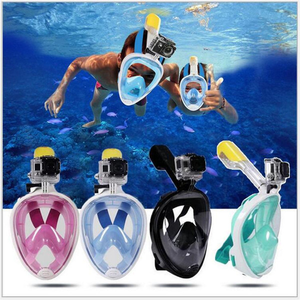 Underwater Diving Mask Snorkel Set Swimming Training Scuba mergulho full face snorkeling mask With earplugs SJ4000 xiaomi gopro camera stand