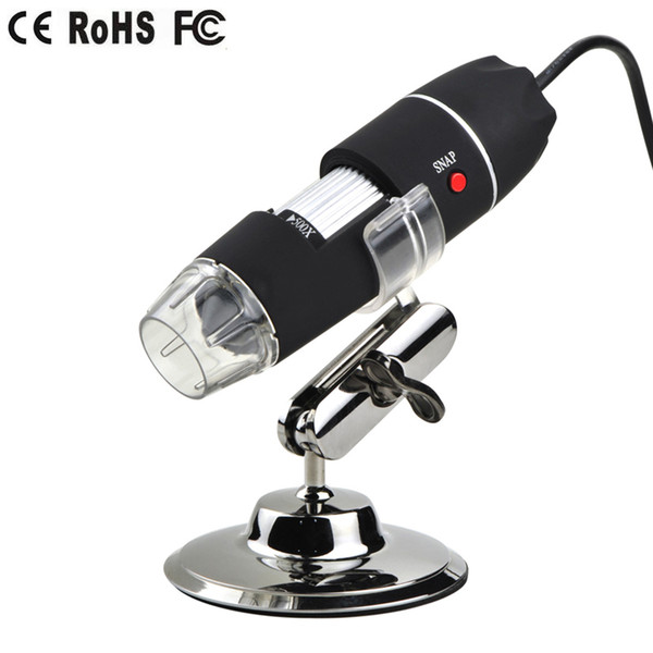 Free Shipping Portable USB Digital Microscope 50x-500x Magnification 8-LED Mini Microscope Camera Magnifier with Stand