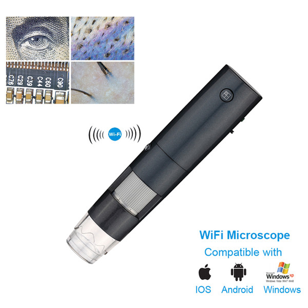 High Defination! Wholesale-2.0MP Up to 1500X Wireless WIFI Digital Microscope Pocket Magnifier Video Camera