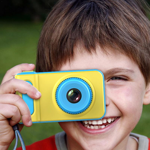 Children's Digital Camera Mini Camera Small SLR Sports Camera Toy Cartoon Game Photo Birthday Gift Pink Blue For Children-C1-yellow