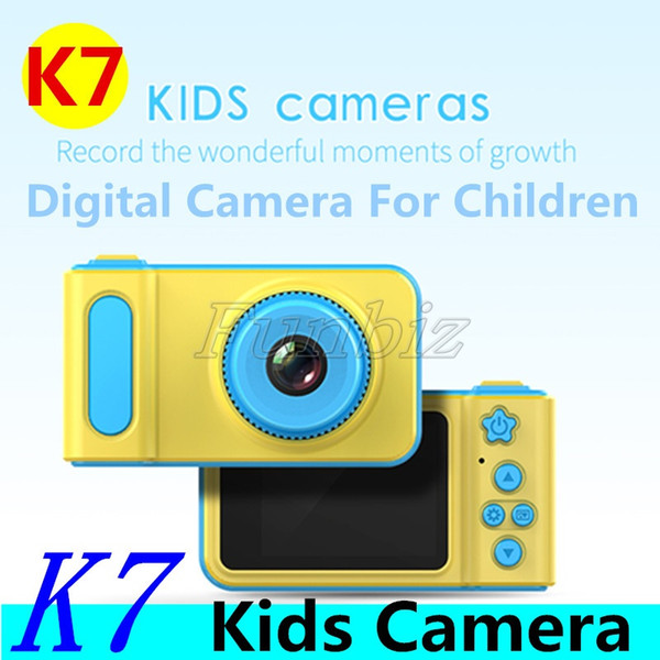 100pcs K7 Kids Camera Mini Digital Kids Camera Cute Cartoon Camera Toddler Toy Children Best Birthday Gift Support Multi-Language