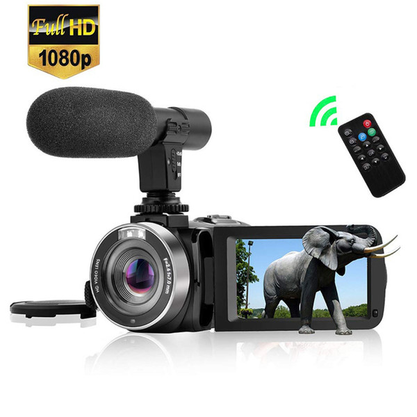 2019 hot DV888 HD digital camera telephoto camera 3 inch touch display with microphone reporter video wedding travel essential gifts