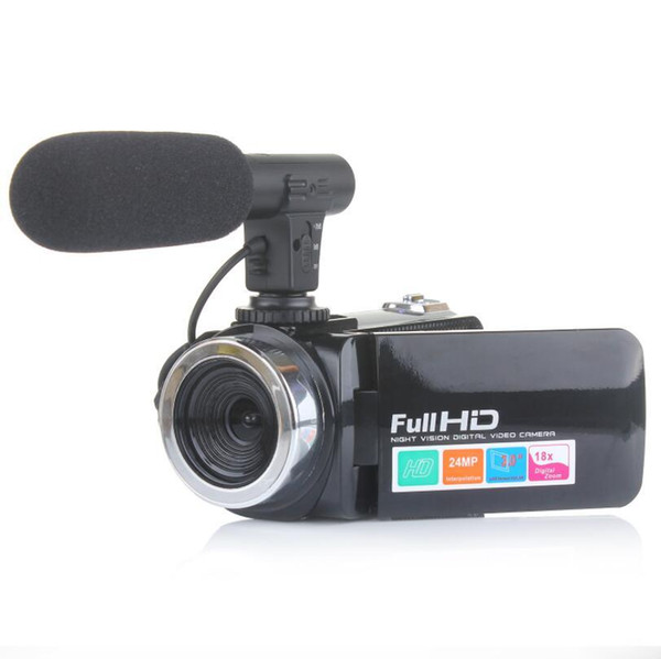 1pcs 2020 Hot Sale Max 24MP 24 Million 18X Zoom Av Interface 3.0-LCD Screen Hot Shoe HD Digital Camera Free Shipping