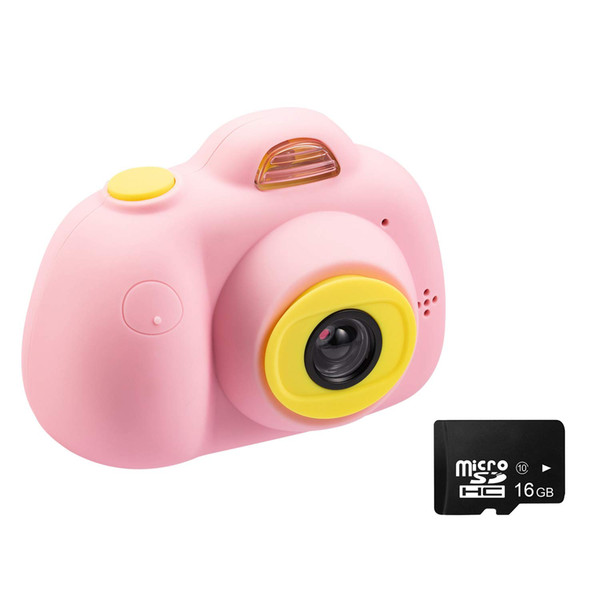 Kids Camera Video Cameras Gifts for Girls, Mini Rechargeable Children Shockproof Digital Camcorders 8MP 2 Inch Screen 16GB SD Card