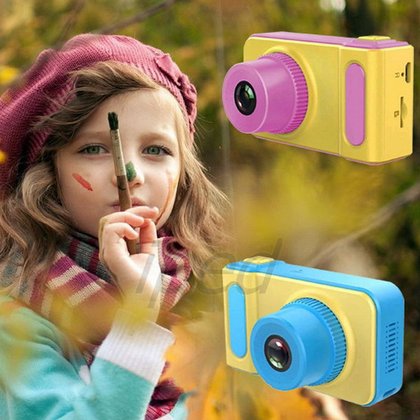 Kids Digital Camera Mini 2 Inch Screen Children's Digital Camera Lovely Cute Cartoon 1080P Camcorder Rechargeable for Birthday Gift