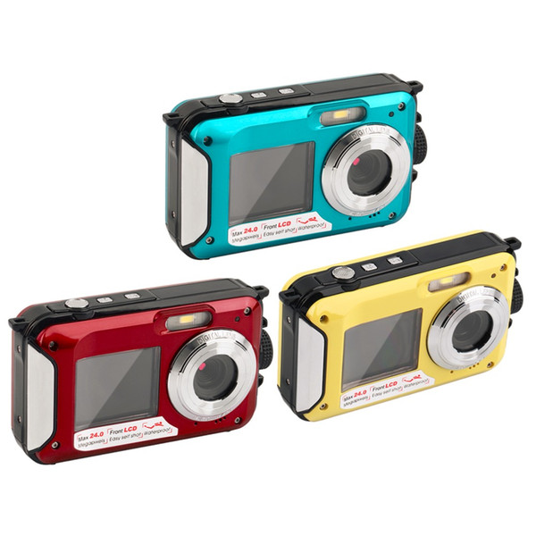 2.7inch TFT Digital Camera Waterproof 24MP MAX 1080P Double Screen 16x Digital Zoom Camcorder HD268 Underwater Camera