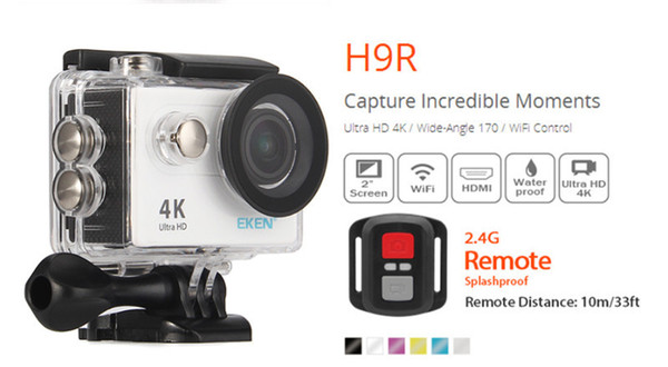 Action camera Original EKEN H9 H9R with remote control Ultra HD 4K WiFi HDMI 1080P 2.0 LCD 170D pro Sports camera waterproof with retail box