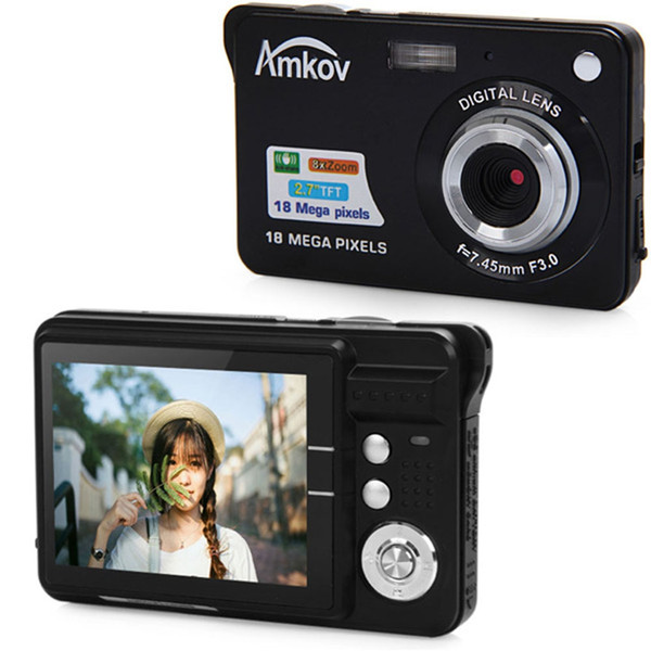 Amkov CDC3 2.7 Inch TFT Screen 18.0MP CMOS 5.0MP Anti-shake Digital Video Camera with 8X Digital Zoom