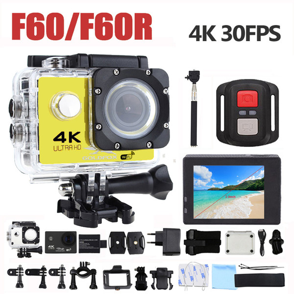 F60 F60R 4K Wifi Action Camera 16MP 170D Wide Angle Sport DV 30M Go Waterproof Pro Extreme Sports Video Bike Helmet Cam Mini DVR