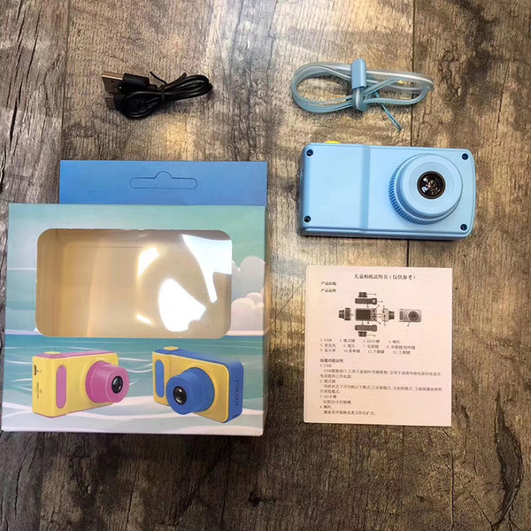 New C5 Children Camera Mini Digital Kids Camera Cute Cartoon Camera Toddler Toy Children Birthday Gift 2Inch Screen Cam with package box