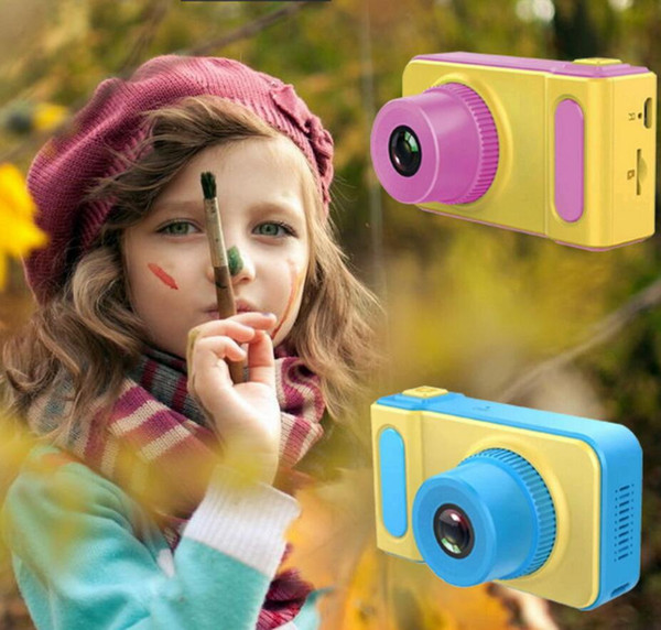 NEW Kids Camera Mini Digital Camera Cute Cartoon Cam 1080P Toddler Toys Children Birthday Gift 2 Inch Screen Cam Birthday Gift Inch Screen