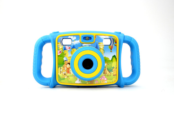 Double lens children's digital camera soft glue anti - fall camera early education puzzle baby gift toy camera