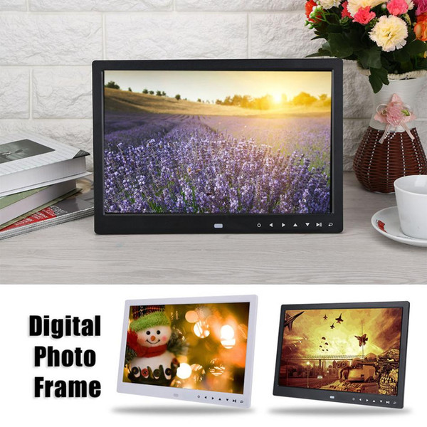 13'' Digital Photo Frame LED Screen Touch Button with US Plug Charger Infrared Remote Control