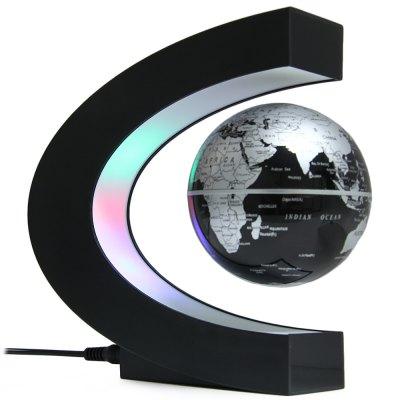 C Shape LED World Map Floating Globe Magnetic Levitation Light Antigravity magic/novel light Xmas Birthday Gift Home Decor Free Shipping