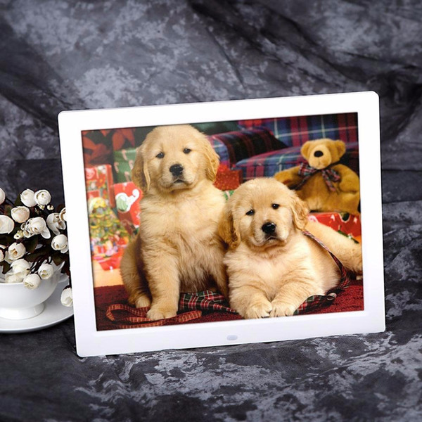 New 1280*800 Digital 15inch HD TFT-LCD Photo Picture Frame Alarm Clock MP3 MP4 Movie Player with Remote Control Wholesale