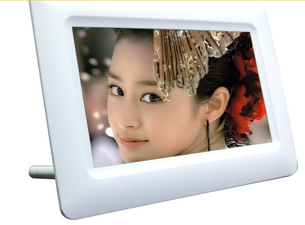 7Inch TFT LCD Digital Photo Movies Frame Wide Screen Desktop With LED Light Flash MP3 MP4 Player Alarm Clock