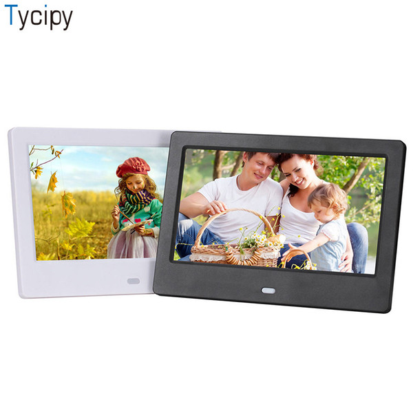 Tycipy 7 Inch Digital Photo Frame HD 1024*600 LED Display Playback Electronic Album Picture Music Video SD U-disk USB 2.0 Type