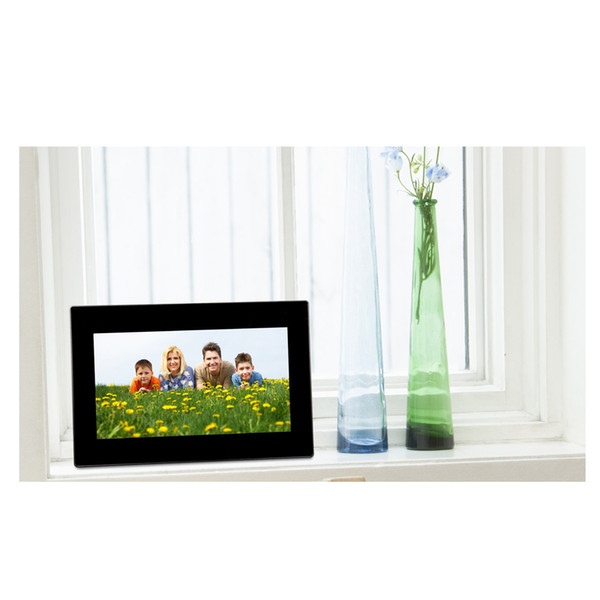 7inch HD LCD Digital Photo Frame Built-in Stereo Speakers with Alarm Clock Slideshow MP3/4 Player With US Plug Charger #S