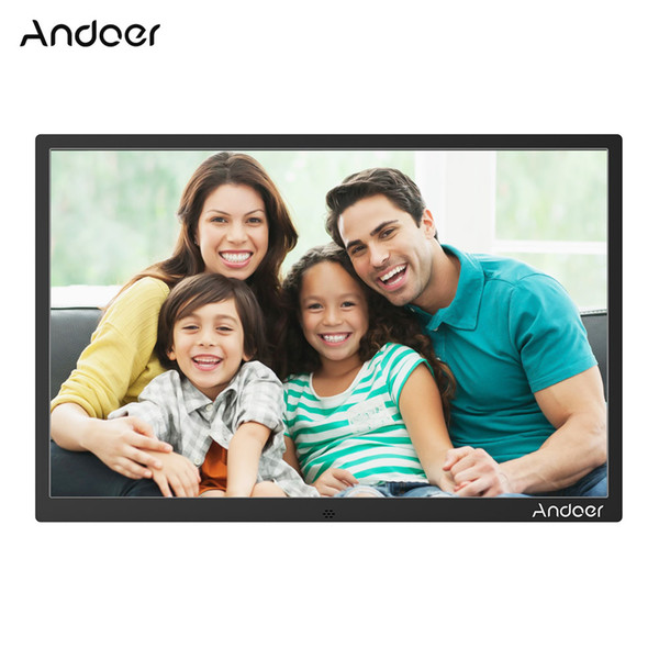 Andoer 15.4inch LED Photo Frame Support 1080P Video Play Aluminum Alloy with Remote Control Christmas Birthday Gift