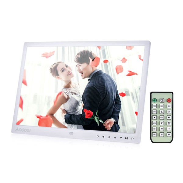 LED Digital Photo Frame Screen Desktop Album Display Image 1080P MP4 Video Clock Calendar HD Resolution with Infrared Remote Control