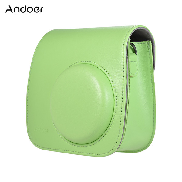 Andoer camera bag PU Instant Camera Case mini Bag with Strap for Instax Mini 9/8/8+/8s Ice Blue