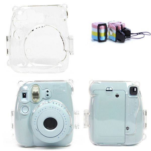 Clear Hard Case Protector Cover for Fujifilm Instax Mini 8/9 with Strap Camera