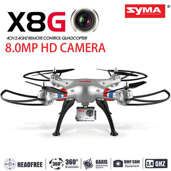 Original Syma X8G 2.4G 6 Axis Gyro 4CH RC Quadcopter Headless mode Professional Drones with 5MP Camera helicopter Helicopter