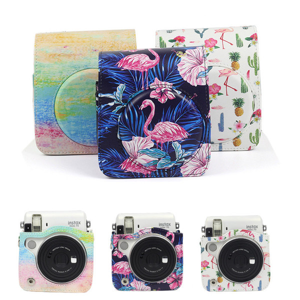 PU Leather Bag Case Cover For Instax Mini70 Mini 70 Instant Film Camera Pouch with Shoulder Strap
