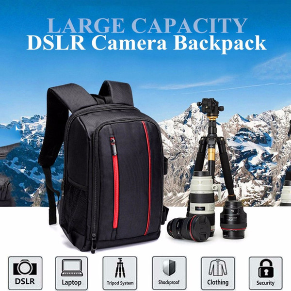 Upgrade Waterproof multi-functional Digital DSLR Camera Video Bag with Rain Cover SLR Camera Bag PE Padded for Photographer