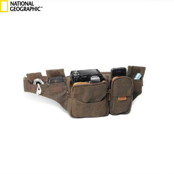 A4470 Canvas Camera Bag Carry Bag Waist Packs 5 Years Warranty Multi - pocket For Digital Action Camera