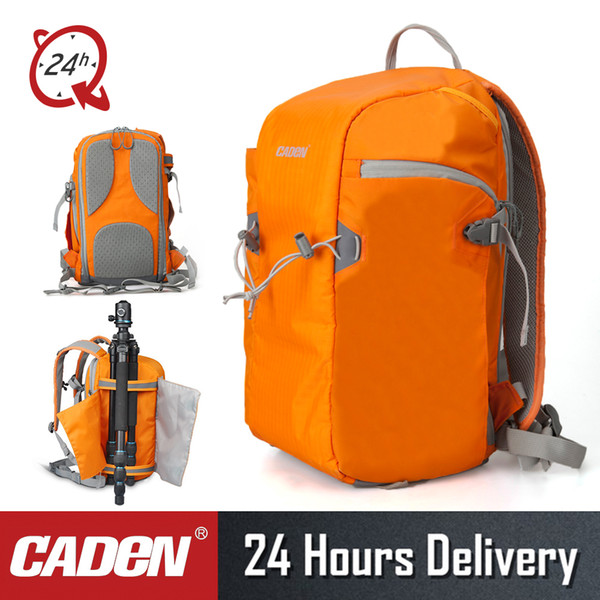 Hot Caden E5 Orange Camera DSLR Tripod Photo SLR Shoulders Leisure Bag & Rain Cover Bag Travel Backpack Case