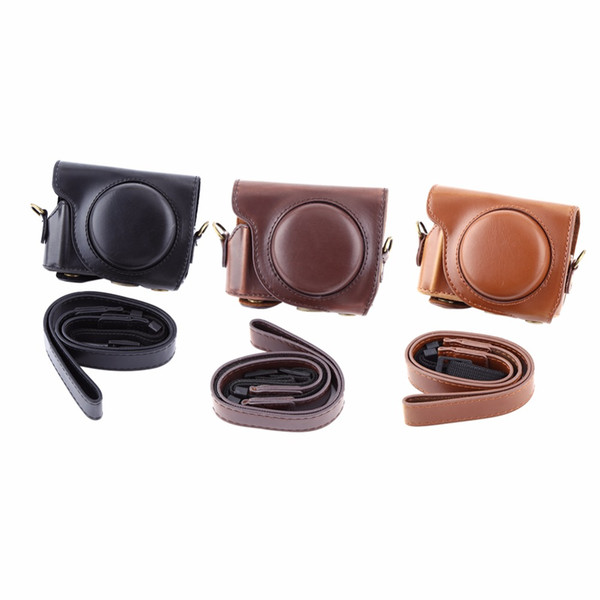 Freeshipping 3 Colors Fashion Vintage PU Leather Camera Case Bag For Canon G9X Camera