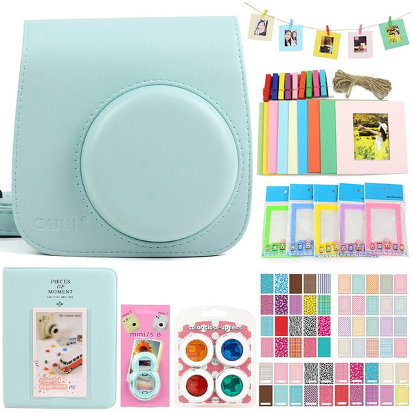 5 Color Camera Accssories Set for Instax Mini 9 Instant Film Camera, Including Carry Bag/Photo Album/Stickers/Lens etc.