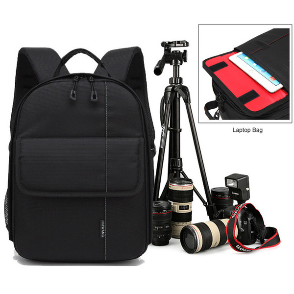 Upgrade Photo Camera Shoulders Backpack Pad Bags Shockproof Case Waterproof with Rain Cover Video Tripod Bag for Canon Nikon 04