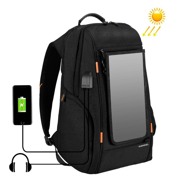 Outdoor Solar Panel Power Camera Bag Multi-function Breathable Casual Backpack Laptop Bag with Handle External USB Charging Port