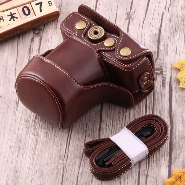 Retro Vintage Luxury Full Body PU Leather Digital Camera Bag Case For Canon EOS M10 Digital Camera Cover Cases with Strap