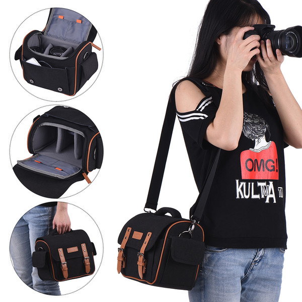 Camera Bag Shockproof Waterproof DSLR SLR Camera Messenger Bag Case for Canon Nikon Sony Panasonic Olympus and Lens free shipping wholesale