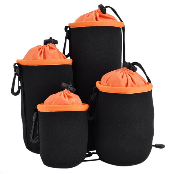 4Pcs/set Neoprene Thicken Waterproof Soft Protective Pouch Bag Case for DSLR Camera Lens Universal S M L XL Size