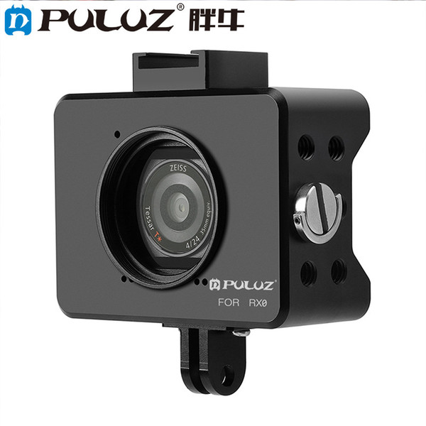 PULUZ for RX0 Housing Shell CNC Aluminum Alloy Protective Cage with 37mm UV Lens & Base Mount & Screw(Black)