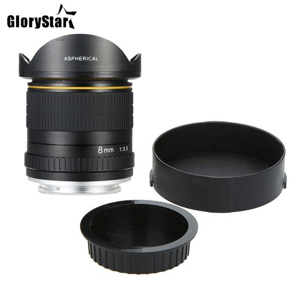 Glory Star 8mm F/3.5 Aspherical Circular Camera Lens Ultra Wide Fisheye Lens for Canon DSLR 550D 650D 750D 77D 80D 1100D Cameras