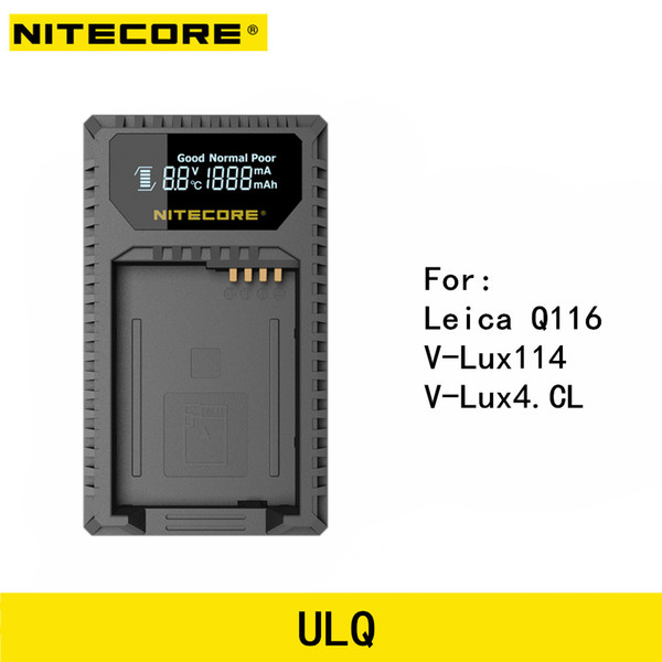 Nitecore ULQ Digital USB Travel Charger For Leica Q series Camera Battery Leica BP-DC12 Q(Typ116) V-Lux(Typ114) V-Lux 4.CL