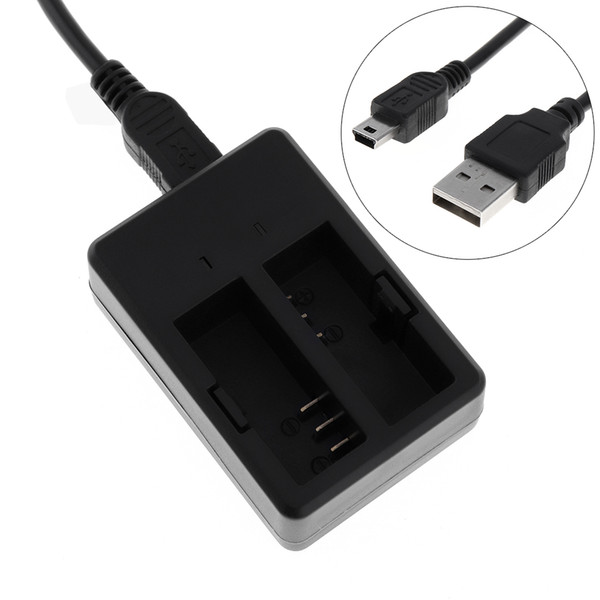 100V-240V 2 Channels Camera Battery Charger with USB Cable for SJCAM SJ4000 SJ5000 Wifi Plus SJ6000 M10 Camera Battery