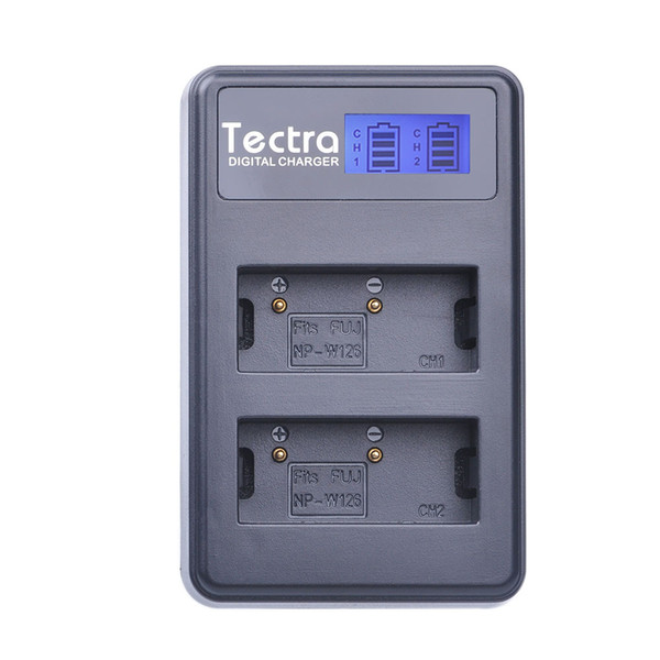 Tectra NP-W126 NPW126 LCD USB Dual Charger for Fujifilm FinePix HS30EXR HS33EXR HS50EXR X-A1 X-E1 X-E2 X-M1 X-Pro1 X-T1