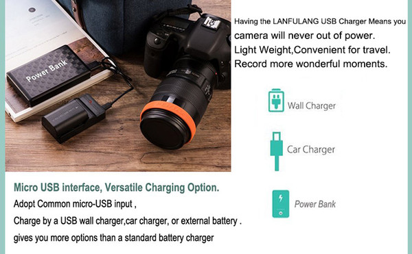 LANFULANG USB Battery Charger for NP-BN1 NPBN1 BC-CSN and Cyber-shot DSC-W520 DSC-W530 DSC-TX55 DSC-TX66 DSC-W510